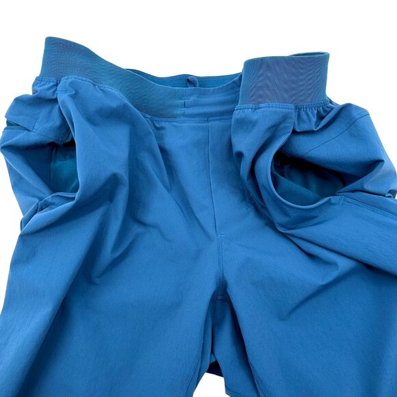Lululemon Mens Blue Zipper Pocket & Drawstring Waist Athletic Shorts Size L - Picture 3 of 11